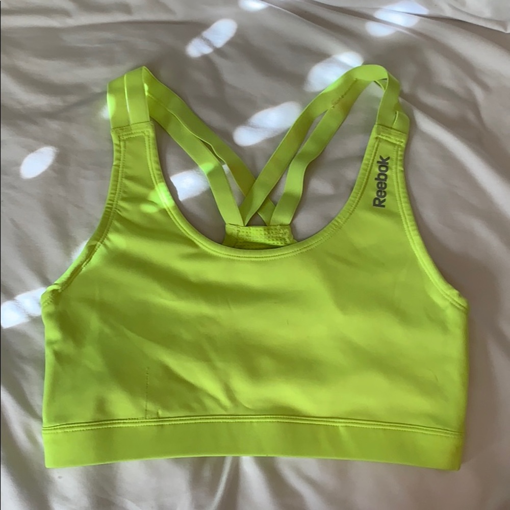 Neon Reebok sports bra Small